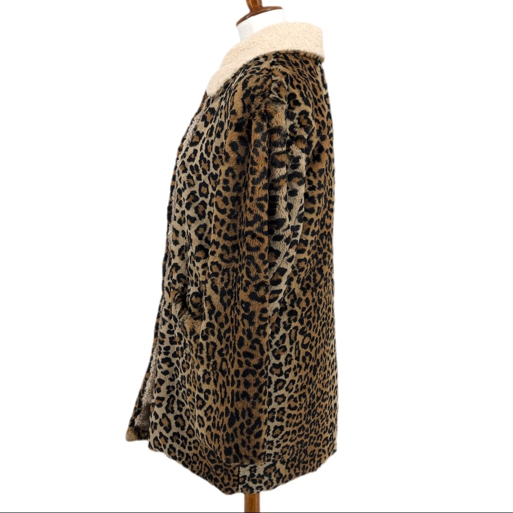 Sanctuary Black Brown Faux Fur Over the Rainbow Lined Jacket Coat - Picture 4 of 10